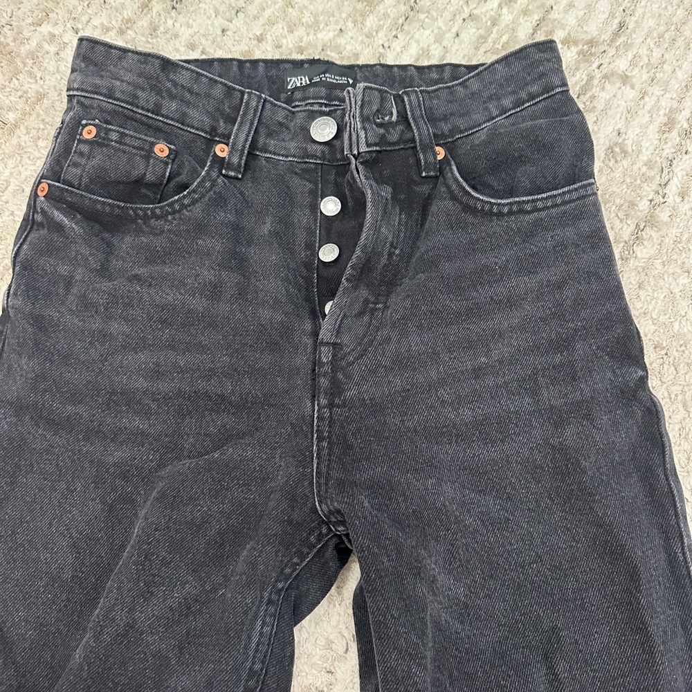 🚫SOLD🚫Zara Black High Waist Straight Leg Jeans - Picture 8 of 11